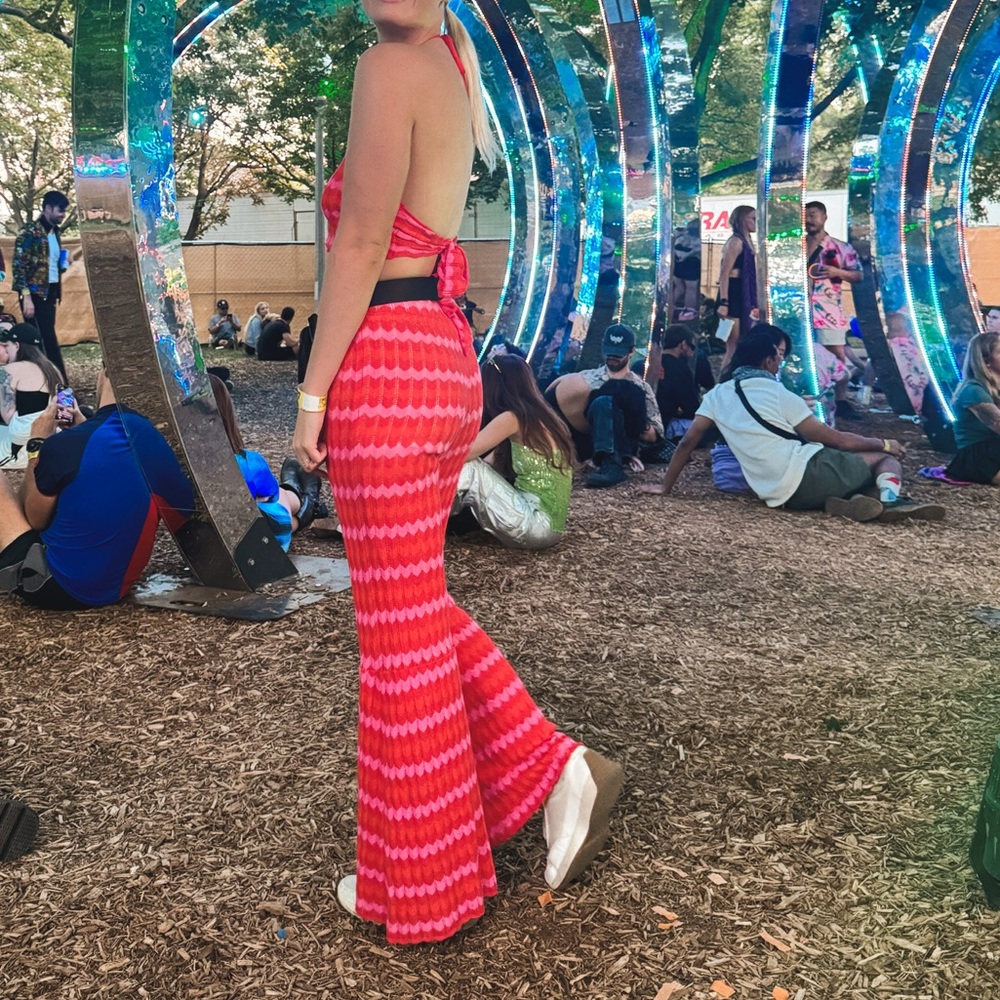 Show Me Your MuMu Pink and Orange Zigzag Jumpsuit - Picture 9 of 9